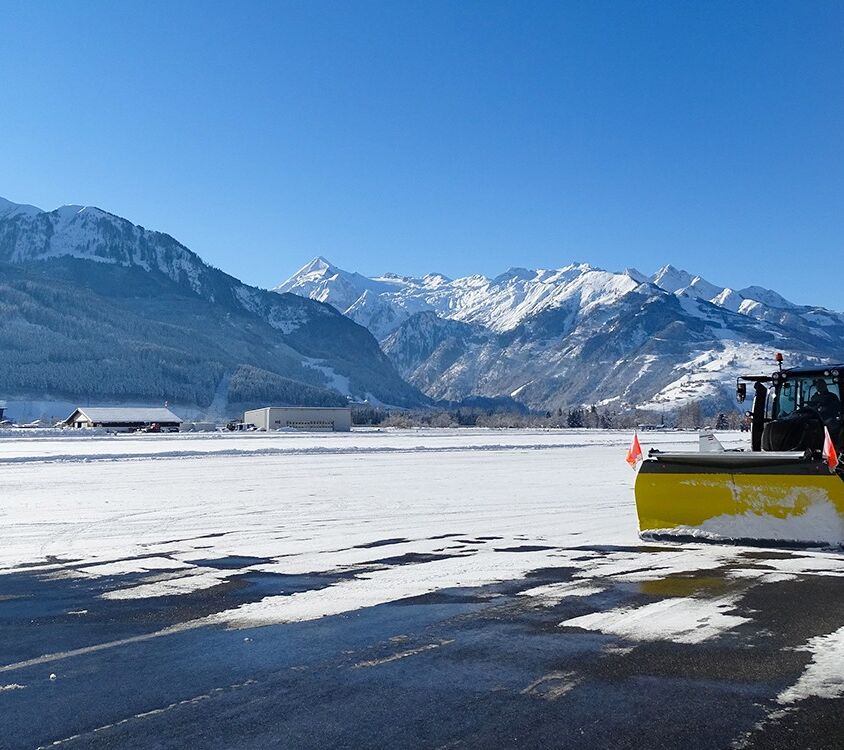Schneebedeckte Landebahn